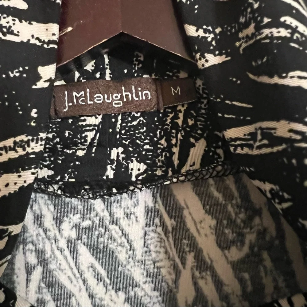 J.McLaughlin Owl Woodgrain Printed Jersey Knit Turtleneck, Medium (Petite) - Picture 4 of 11